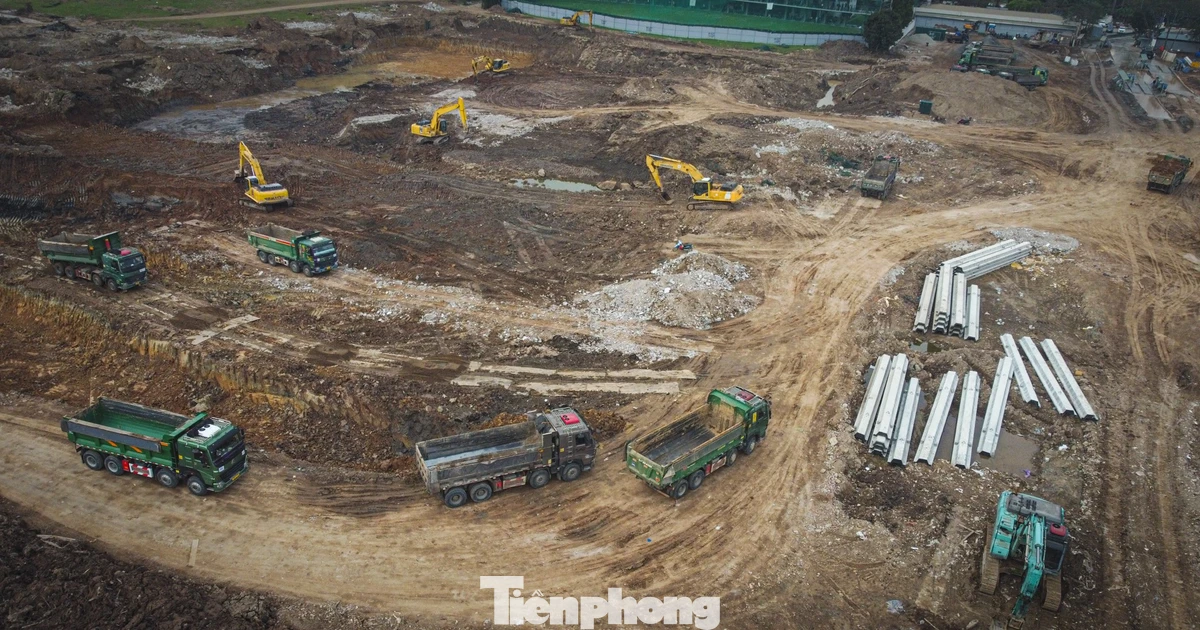 Cận cảnh đại công trường hồ điều hòa Phú Đô 800 tỷ đồng