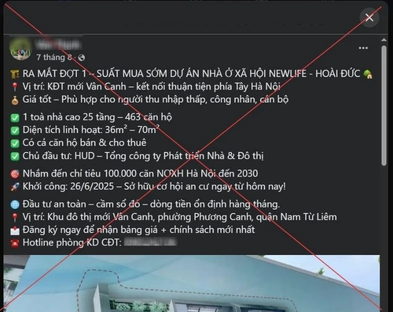 Hà Nội: Xử phạt 2 người đăng tin bán nhà ở xã hội trên Facebook