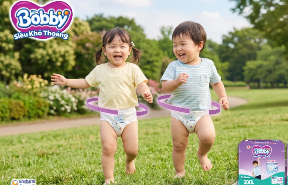 Bobby tiên phong mở rộng hệ size tã quần, 'đo ni' cho bé lớn tới 36 kg