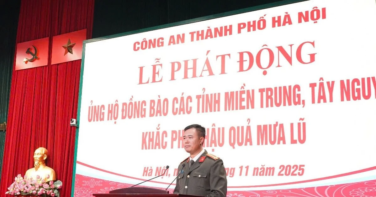 Công an Hà Nội phát động ủng hộ đồng bào bị thiệt hại do mưa lũ