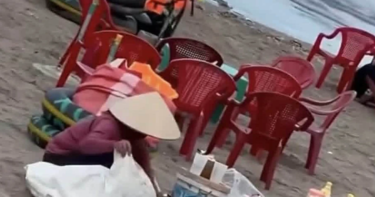 Danh tính người gom nước dừa thừa bán lại cho khách tại bãi biển Thịnh Long