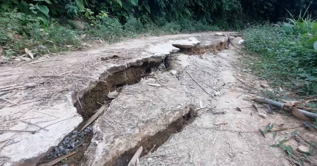 Di dời khẩn cấp 300 người dân sau khi phát hiện vết nứt kéo dài trên đồi