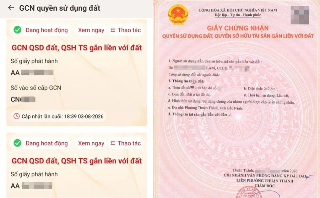 Sổ đỏ bắt đầu hiển thị trên VNeID, người dân có thể tra cứu