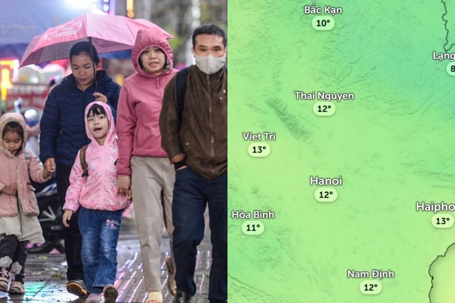 Hà Nội rét đậm trong ngày 9/2, nhiệt độ có thời điểm chỉ 12 độ C
