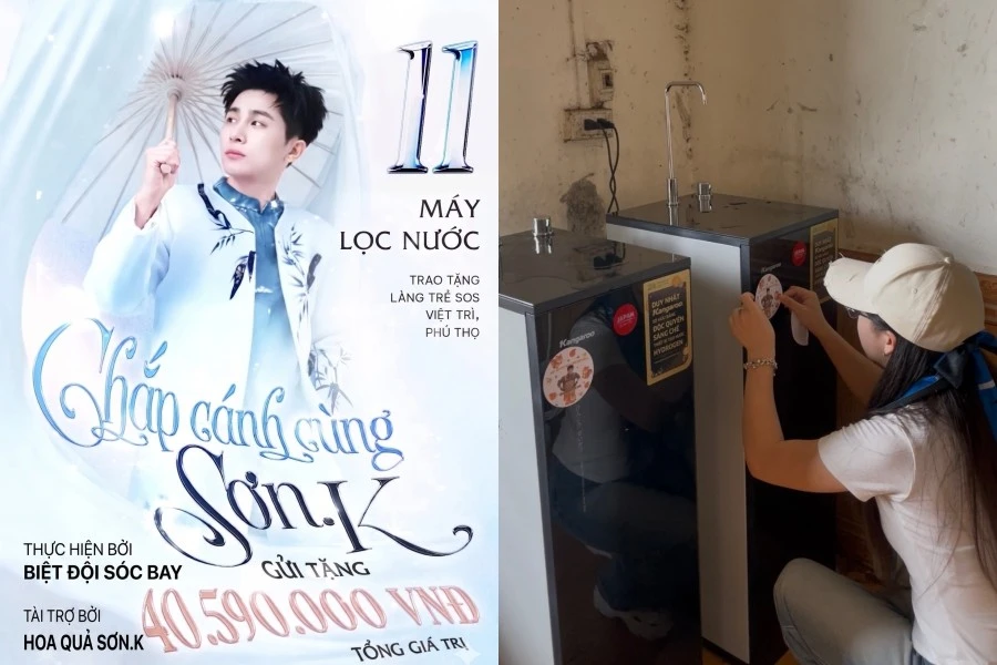 Dự án thiện nguyện tặng máy lọc nước của fan Sơn.K được các CAPO thả tim rần rần