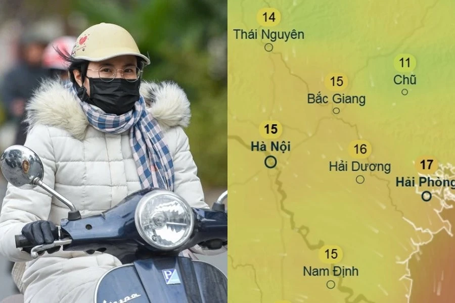 Hà Nội lại rét 15 độ C khi có không khí lạnh tăng cường
