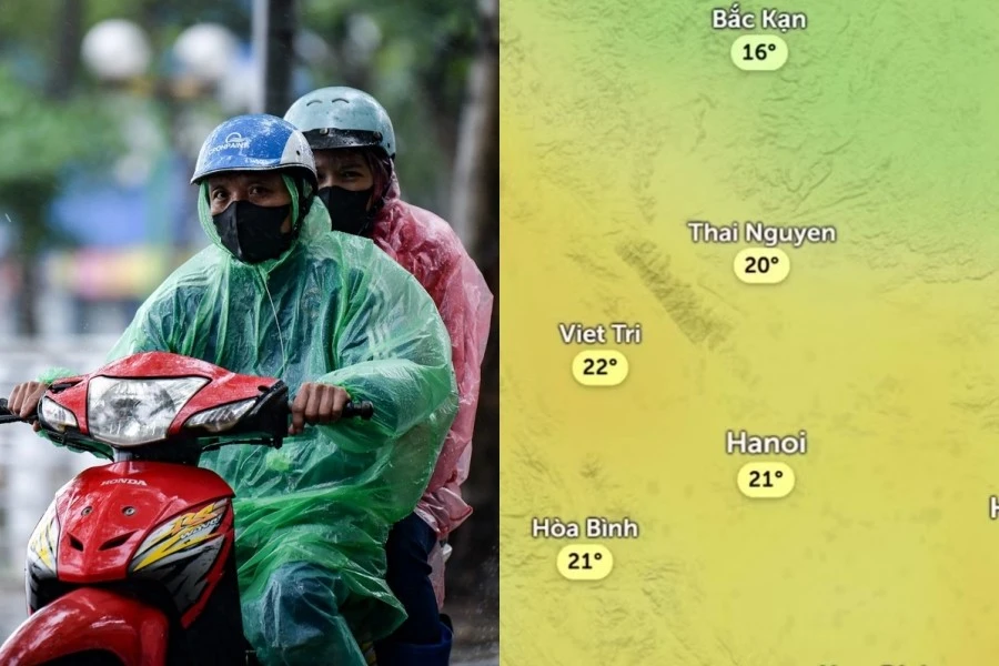 Dự báo Hà Nội vừa mưa vừa lạnh trong sáng 29/4, nhiệt độ chỉ 22 độ C