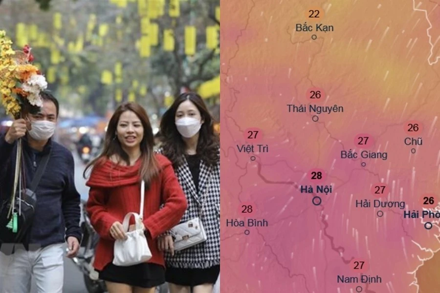 Thủ đô Hà Nội trên đà tăng nhiệt, lên gần 30 độ C vào hôm nào?