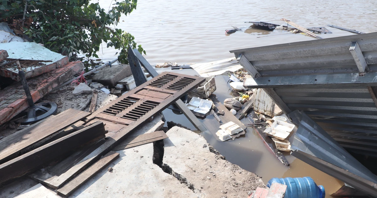 Sạt lở ở Cà Mau, kéo sập 6 căn nhà