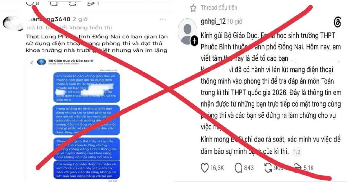 Công an thông tin vụ thí sinh ở Đồng Nai bị tố 'gian lận' thi tốt nghiệp
