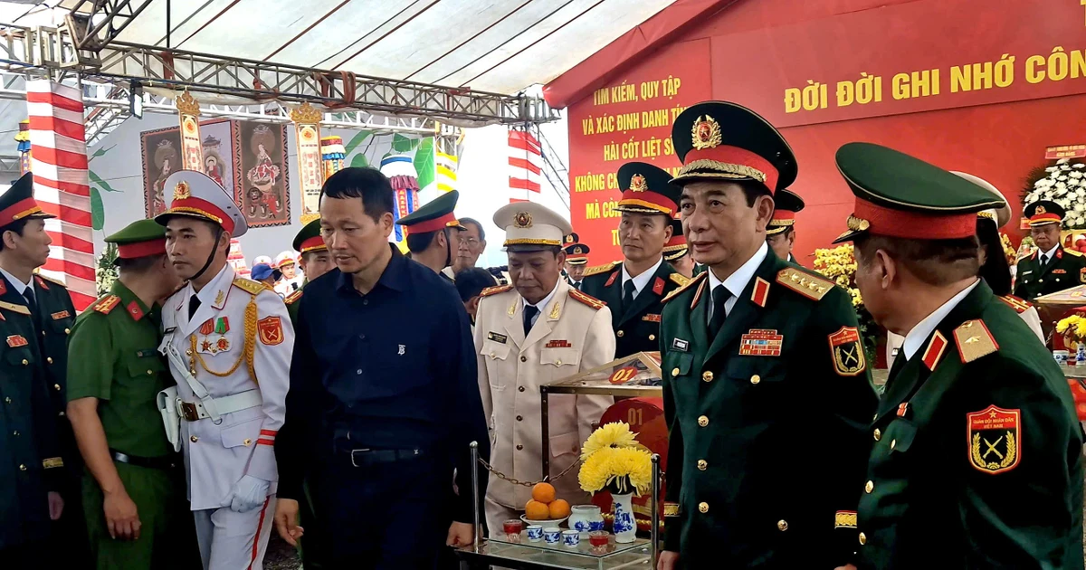 Phó Thủ tướng, Bộ trưởng Quốc phòng Phan Văn Giang dự lễ tìm kiếm, quy tập hài cốt liệt sĩ ở Đồng Nai