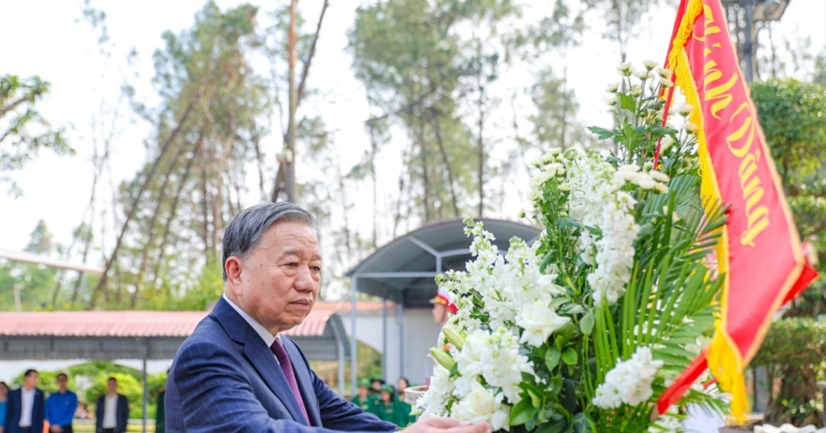 Tổng Bí thư Tô Lâm tri ân các tiền bối tiêu biểu của Đảng và các Anh hùng liệt sĩ tại Hà Tĩnh