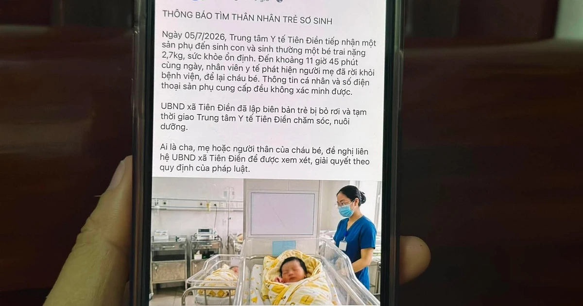 Sinh bé trai xong, người mẹ để lại con rồi mất liên lạc