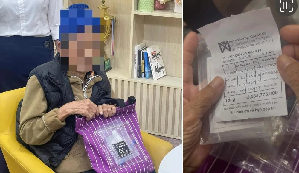 Bị kẻ lừa đảo thao túng, dọa dẫm cụ bà 76 tuổi mang toàn bộ vàng đi bán lấy hơn 2 tỷ đồng