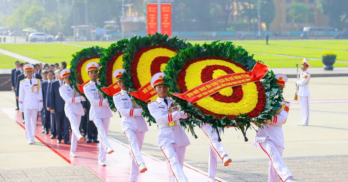 Lãnh đạo Đảng, Nhà nước vào Lăng viếng Bác và dâng hương tưởng niệm các Anh hùng liệt sĩ