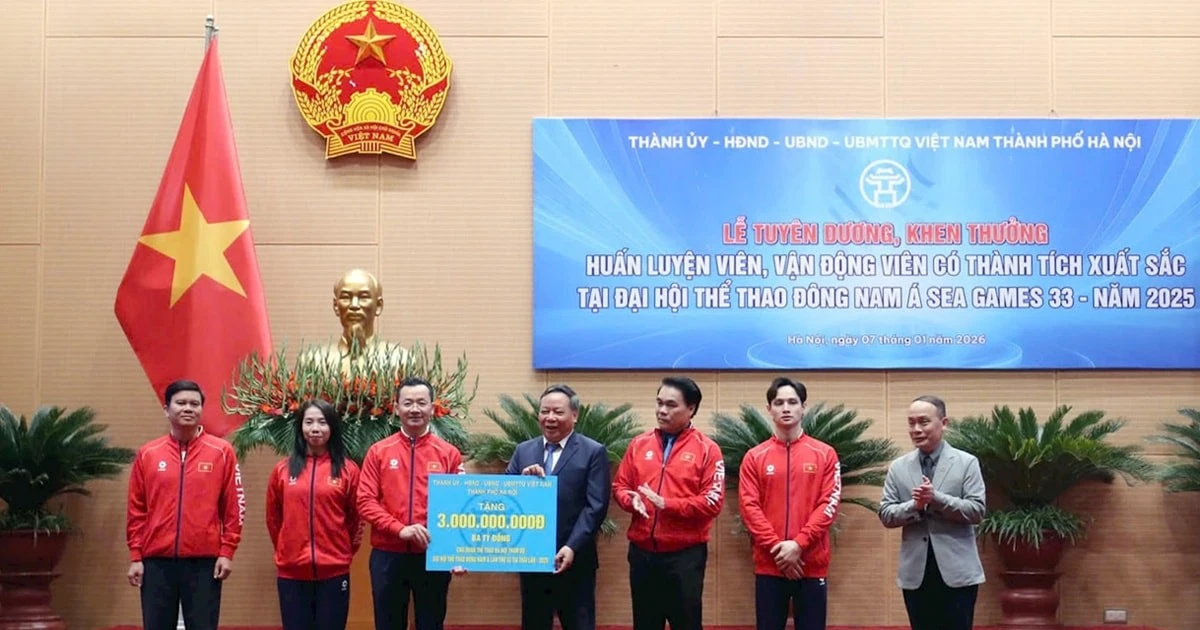 Hà Nội thưởng 55 triệu đồng/vận động viên đoạt Huy chương Vàng SEA Games 33