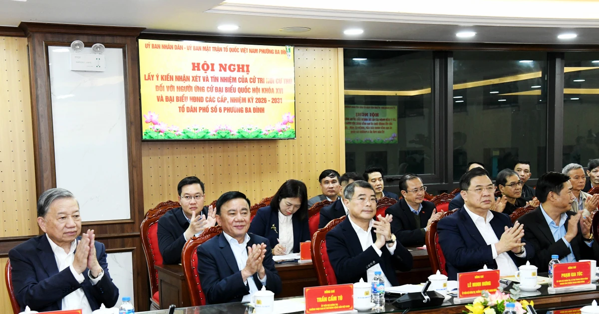 Tổng Bí thư Tô Lâm dự hội nghị lấy ý kiến cử tri nơi cư trú đối với người ứng cử đại biểu Quốc hội