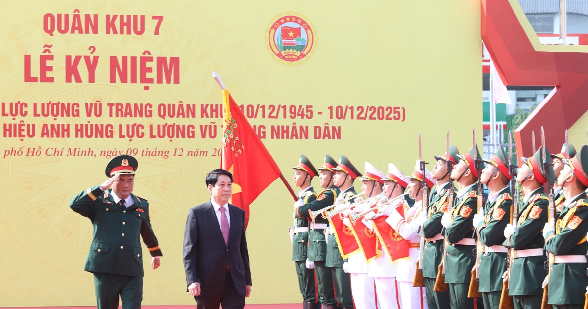 Chủ tịch nước Lương Cường dự Lễ kỷ niệm 80 năm Ngày truyền thống Lực lượng vũ trang Quân khu 7