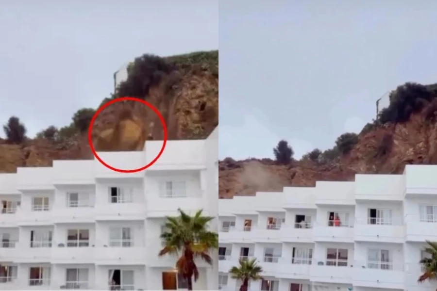 Sạt lở ập xuống khách sạn, nhiều người hoảng loạn tháo chạy