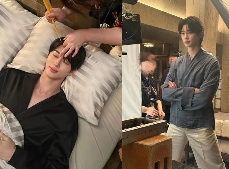 Ảnh hậu trường của 'Đại hoàng tử Ian' Byeon Woo Seok khiến netizen 'truỵ tim'