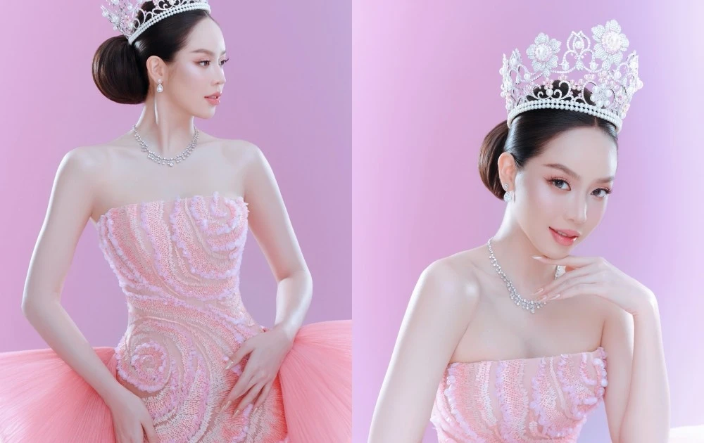 Hoa hậu Thanh Thủy chọn tông hồng cho đêm Chung kết Miss International 2025