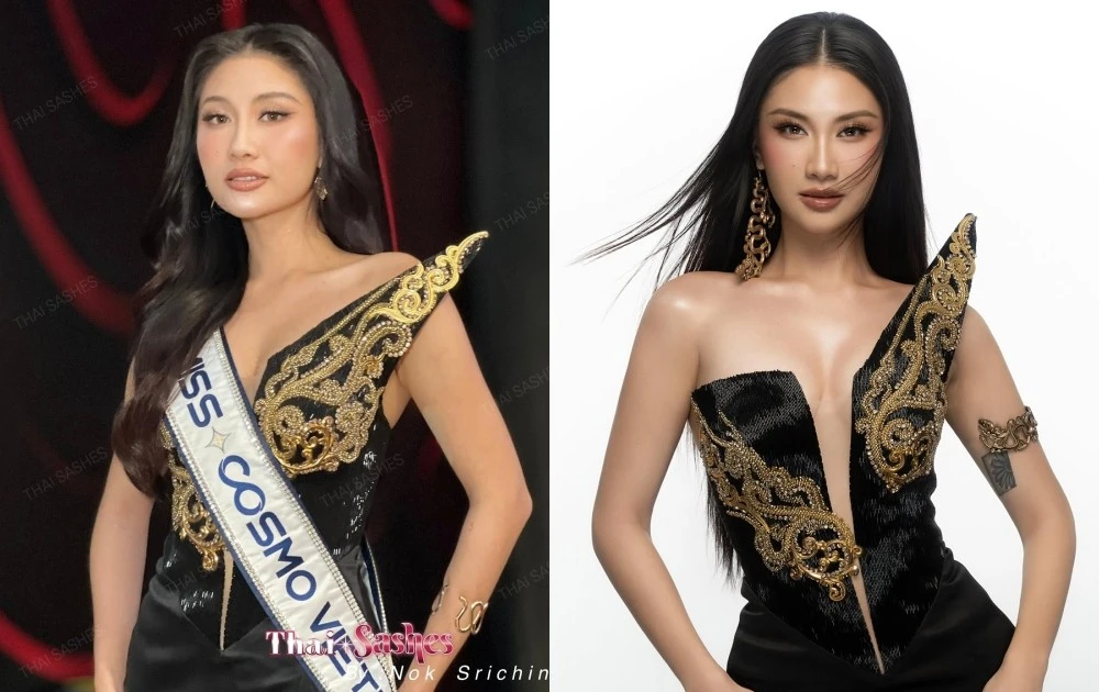 Miss Cosmo 2025: Phương Linh diện thiết kế "Rồng ẩn giữa mây" trong lễ trao sash