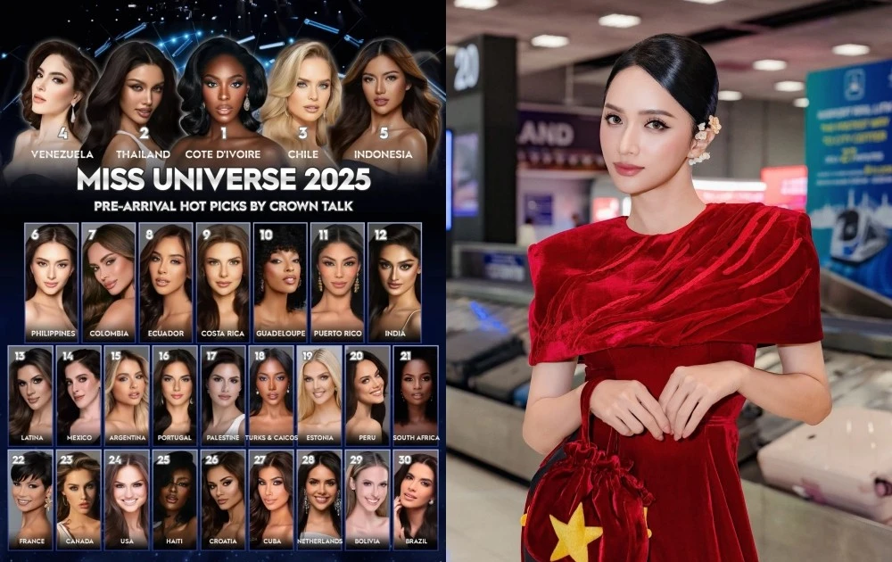 Hoa hậu Hương Giang vắng bóng trong các BXH Pre-Arrival tại Miss Universe 2025