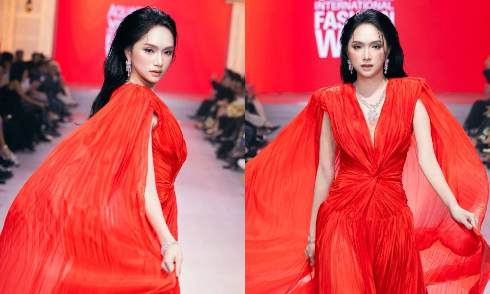 Hoa hậu Hương Giang xuất hiện rực rỡ tại Tuần lễ Thời trang Quốc tế Việt Nam