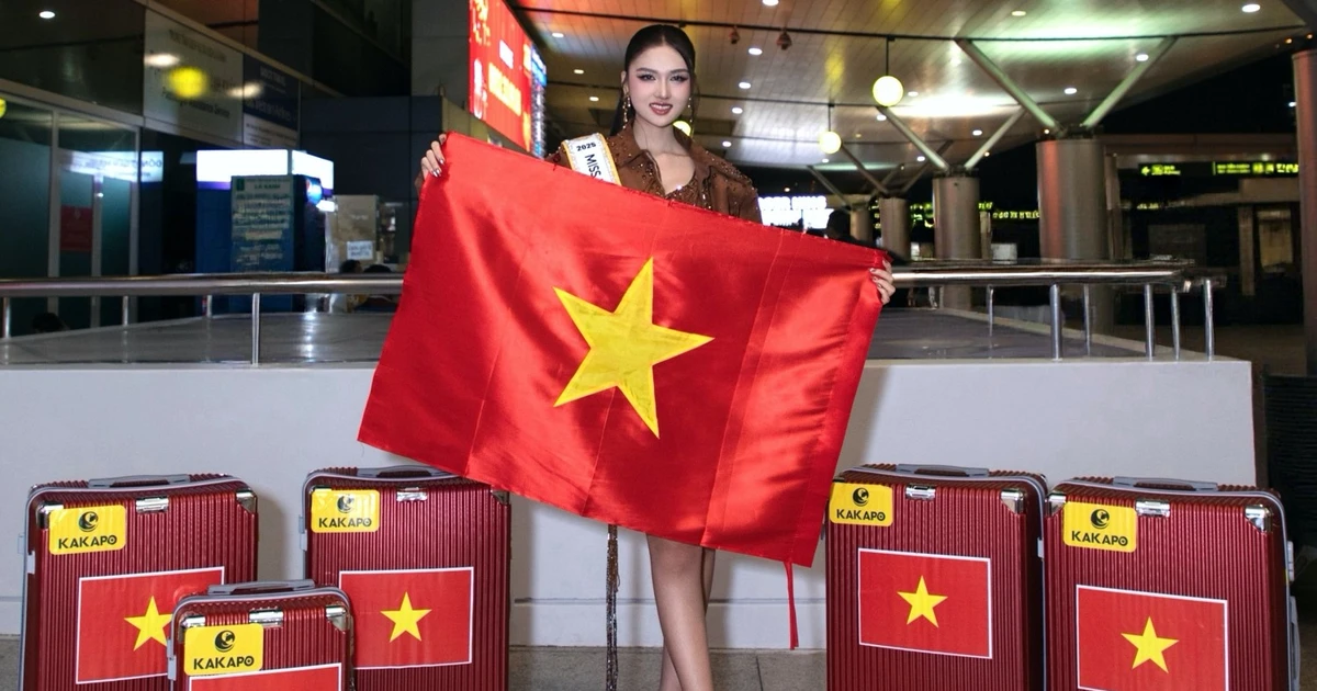 Á hậu Thu Ngân mang hơn 100kg hành lý lên đường thi Miss Intercontinental 2026