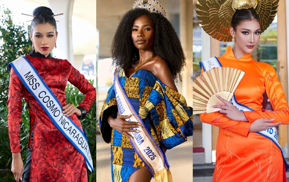 Trang phục sân bay của thí sinh Miss Cosmo 2025: Nhiều người đẹp diện áo dài