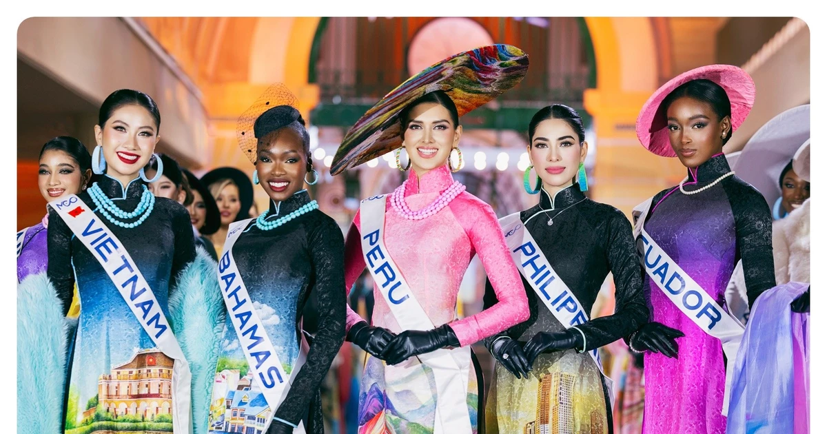 Miss Cosmo 2025: Phương Linh lọt Top 5 thí sinh trình diễn áo dài xuất sắc nhất