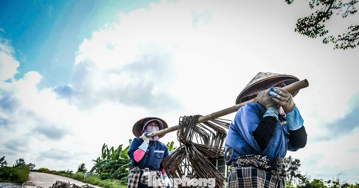 Công nhân hối hả giữa trời nắng đổ lửa tại dự án trọng điểm ở Ninh Bình