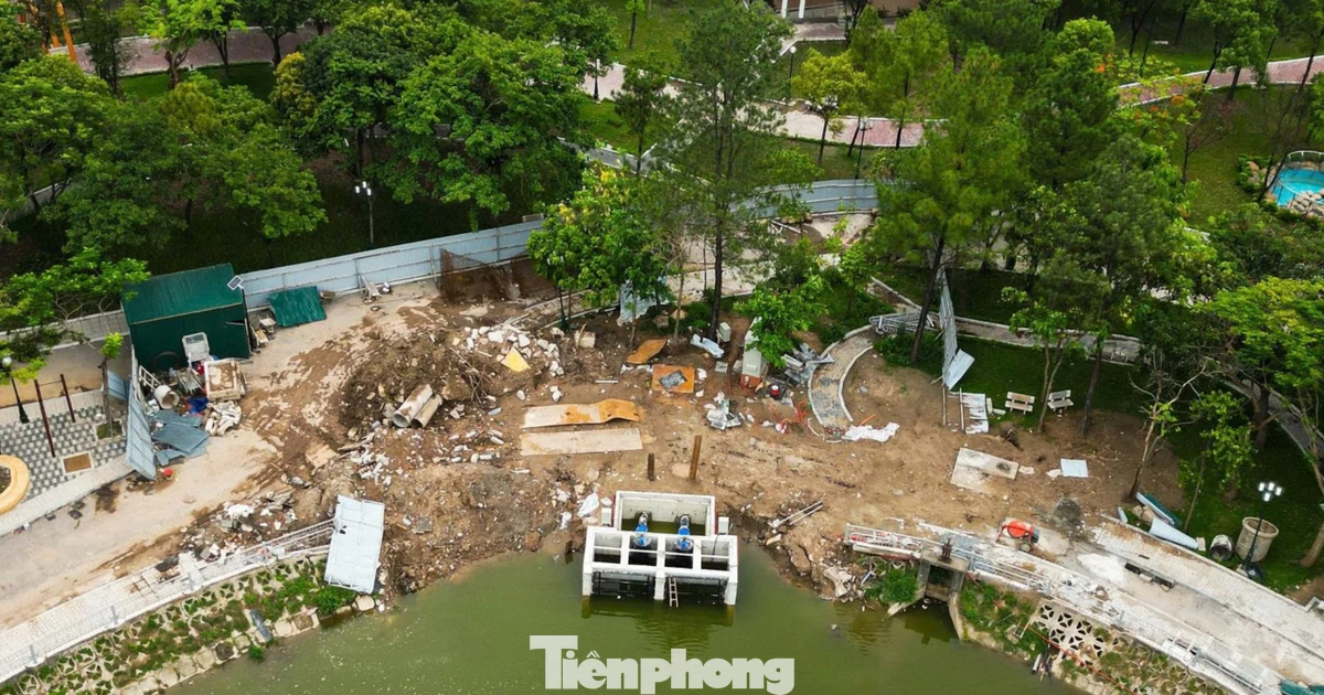 Bên trong các công viên Hà Nội đang được nâng cấp để ứng phó ngập úng