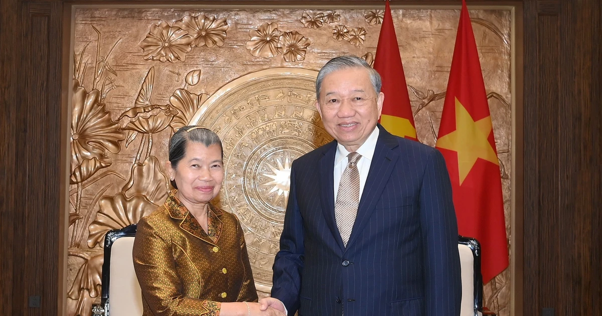 Tổng Bí thư Tô Lâm tiếp đoàn đại biểu Đảng Nhân dân Campuchia