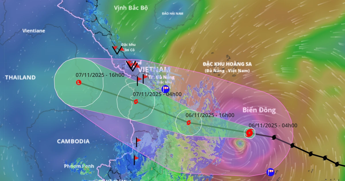 Bão số 13 Kalmaegi di chuyển nhanh, đêm 6/11 đỉnh điểm mưa to gió lớn