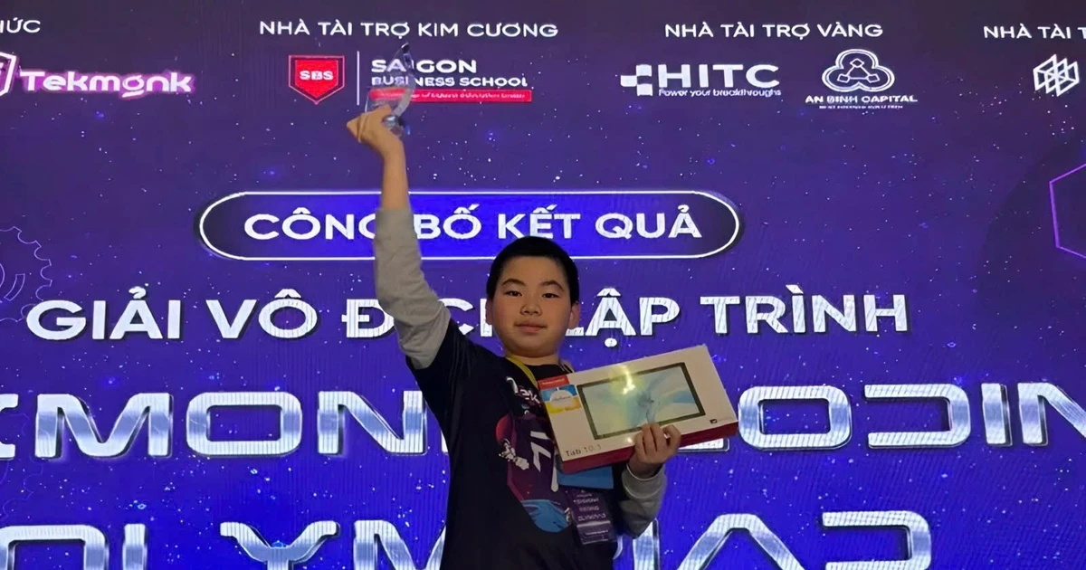 Nam sinh 12 tuổi đạt giải Vàng Cuộc thi vô địch Quốc gia STEM, AI và Robotics