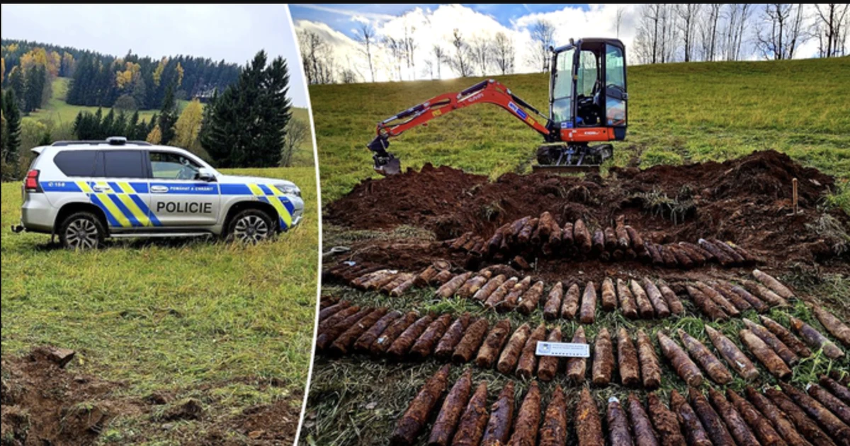 Dò tìm kim loại, hai cha con phát hiện ra kho vũ khí có niên đại từ thời Chiến tranh Thế giới thứ hai