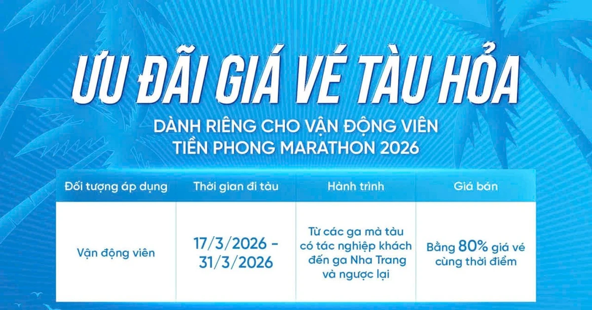 Vận động viên dự Tiền Phong Marathon 2026 được giảm giá vé tàu hỏa