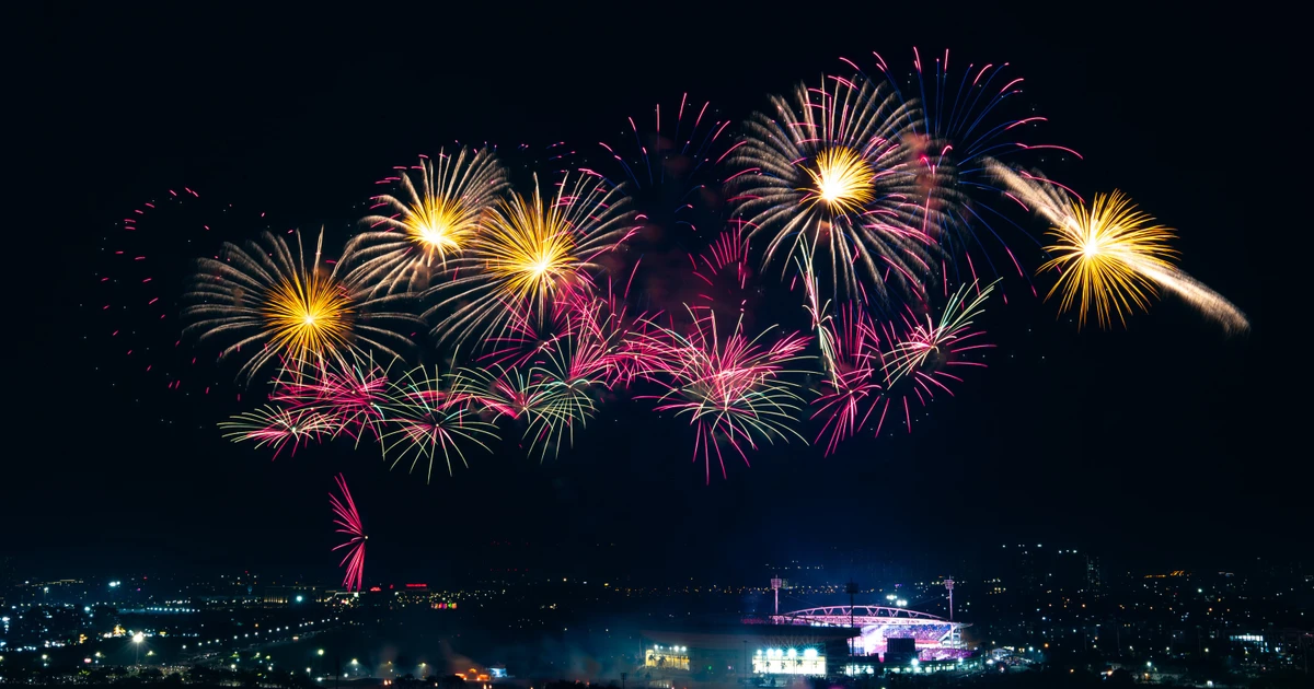 Toàn cảnh màn trình diễn pháo hoa mãn nhãn chào chúc thành công Đại hội lần thứ XIV của Đảng