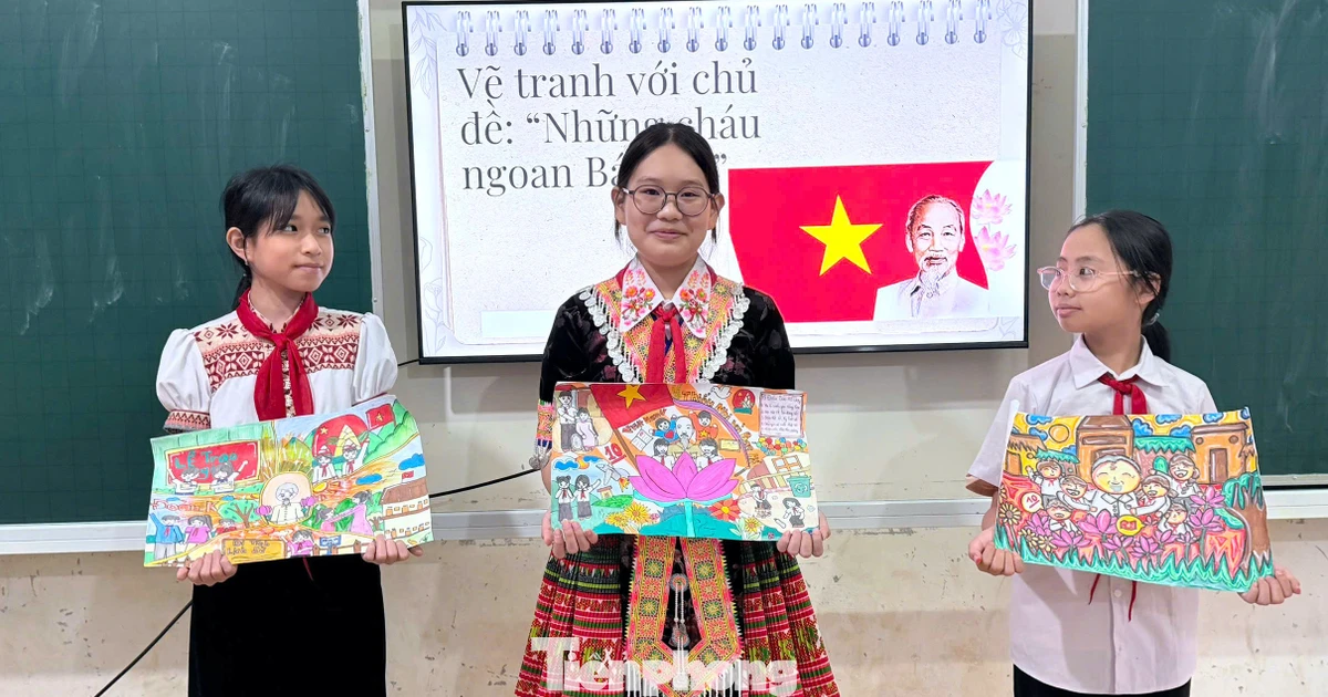 Thiếu nhi Nghệ An thể hiện tình cảm kính yêu, lòng biết ơn sâu sắc với Bác Hồ qua tranh vẽ