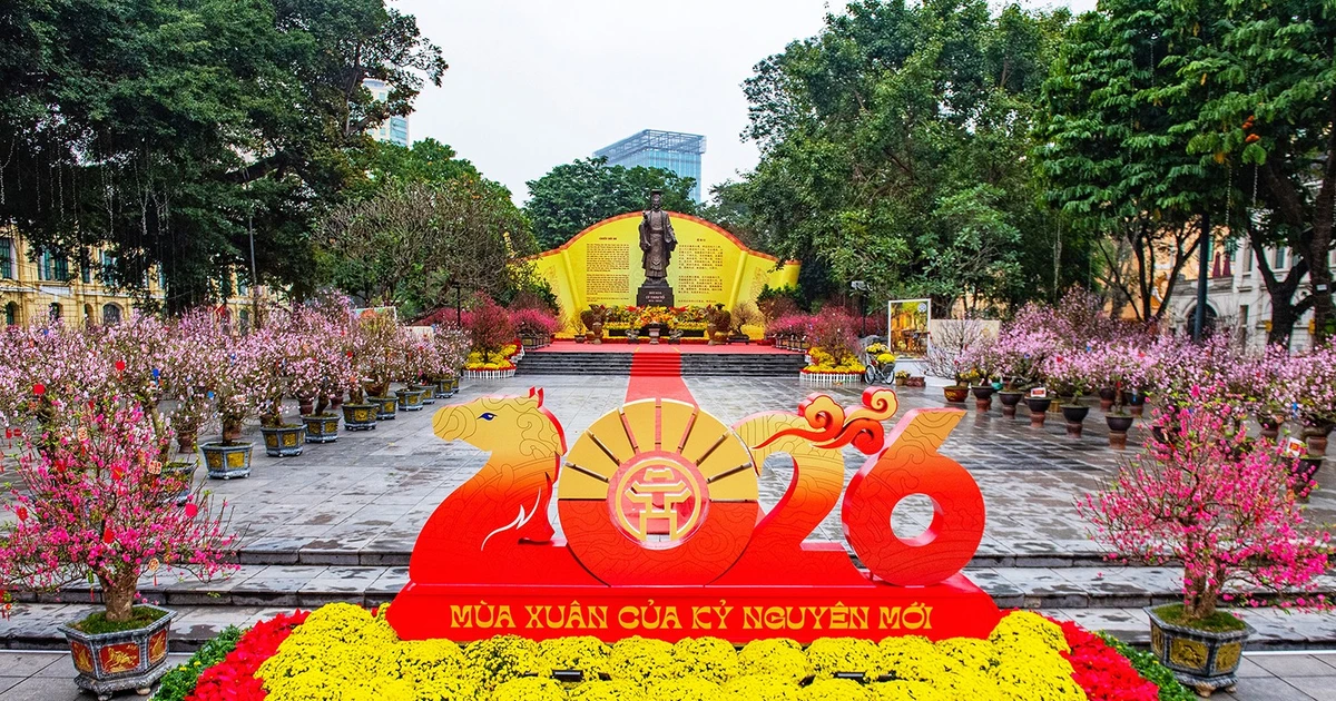 ​Công viên Hà Nội 'thay da đổi thịt', trang trí rực rỡ đón Xuân