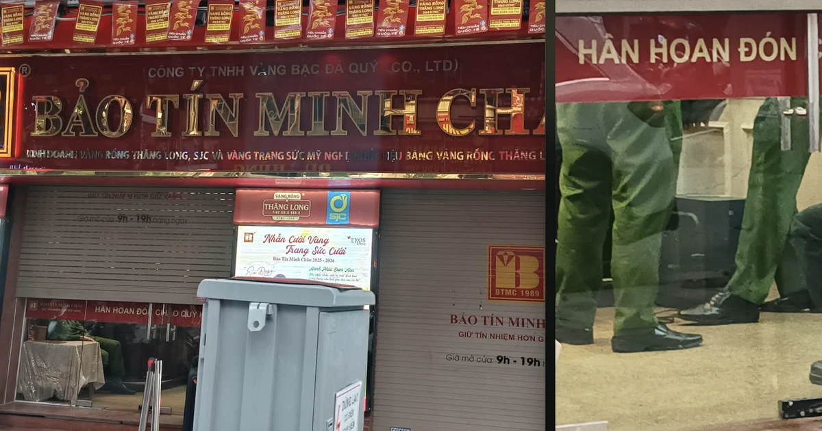 Hà Nội: Nhiều cảnh sát xuất hiện tại cửa hàng vàng Bảo Tín Minh Châu