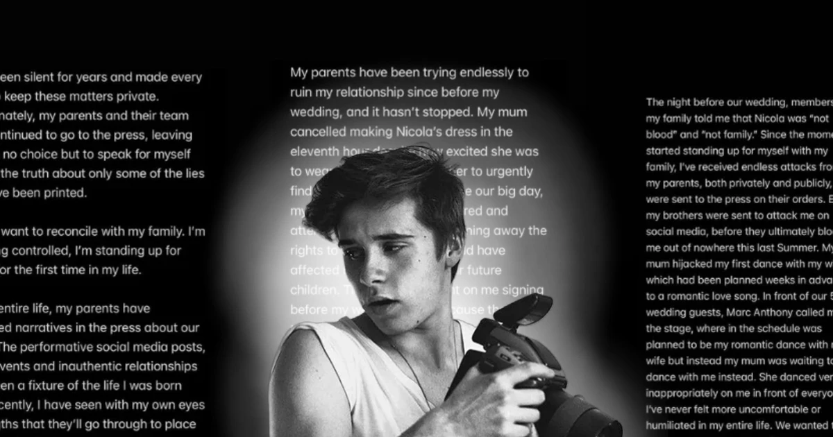 Brooklyn Beckham bị tố "đóng vai nạn nhân" trong tâm thư "vạch mặt" gia đình