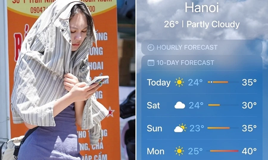 iPhone dự báo nhiệt độ Hà Nội đạt 40 độ C đầu tuần tới, liệu có đáng tin?