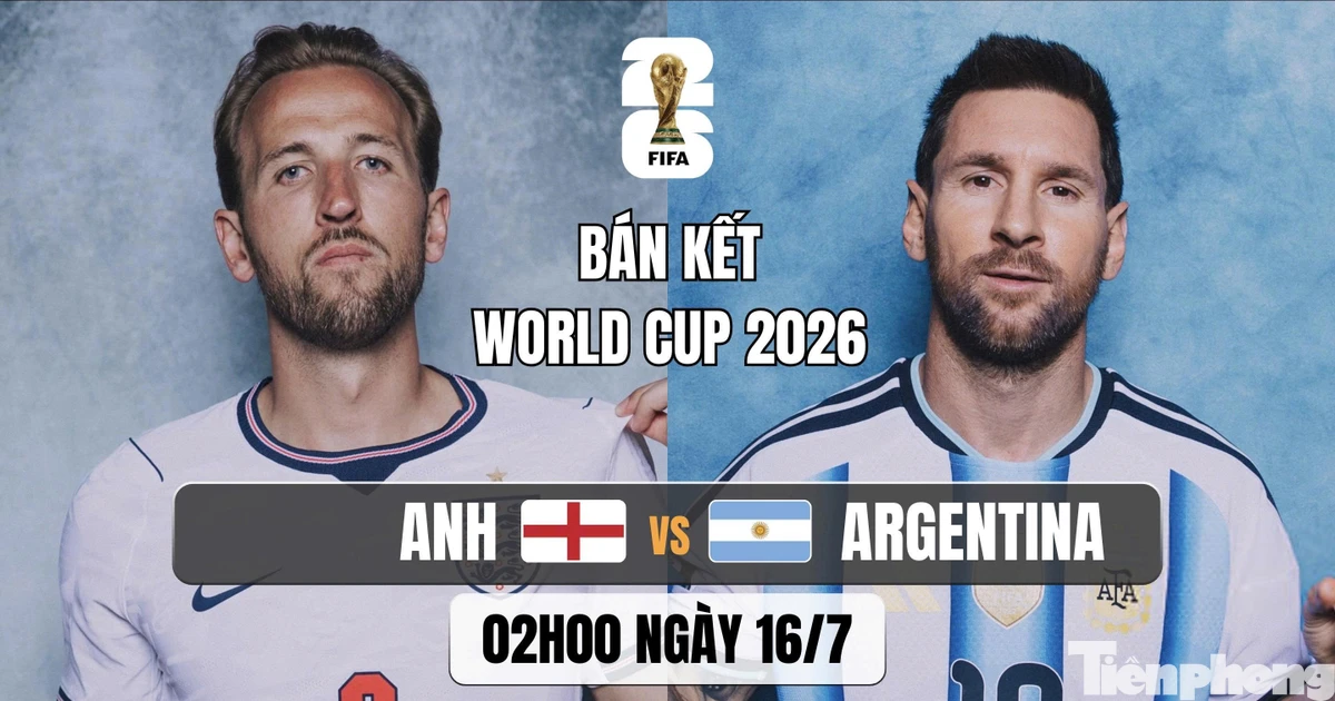 Trực tiếp bán kết Anh vs Argentina, 02h00 ngày 16/7: Đại chiến giữa bản lĩnh và khát vọng