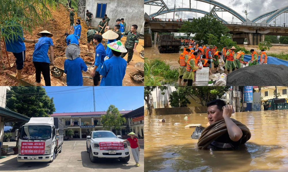 Tuổi trẻ Thái Nguyên chung tay hỗ trợ người dân khắc phục hậu quả bão lũ