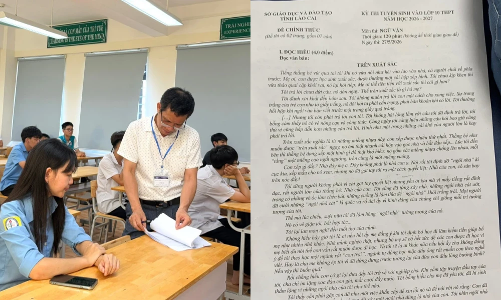 Đề Văn vào lớp 10 ở Lào Cai, Huế, Thái Nguyên: Chuộng cảm xúc và vấn đề đời sống