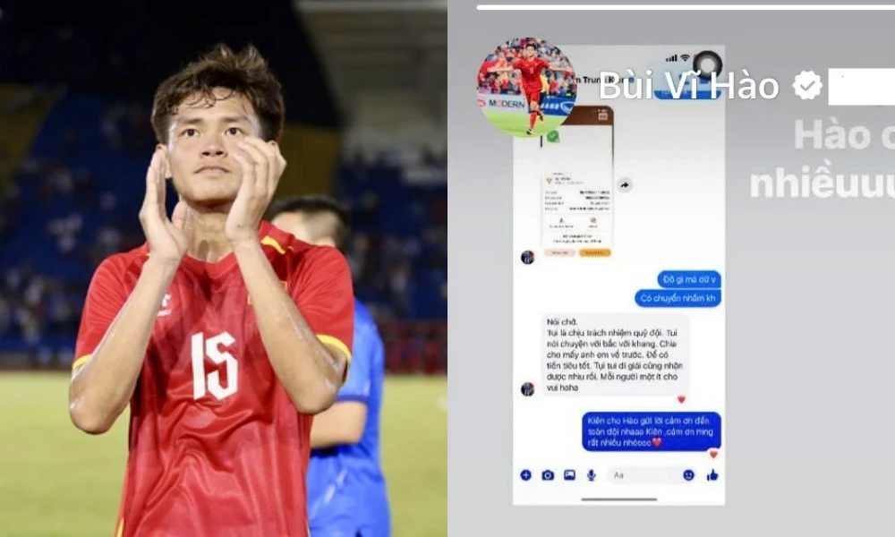 U23 Việt Nam chia thưởng cho Bùi Vĩ Hào: Món quà ấm áp cho đóng góp thầm lặng