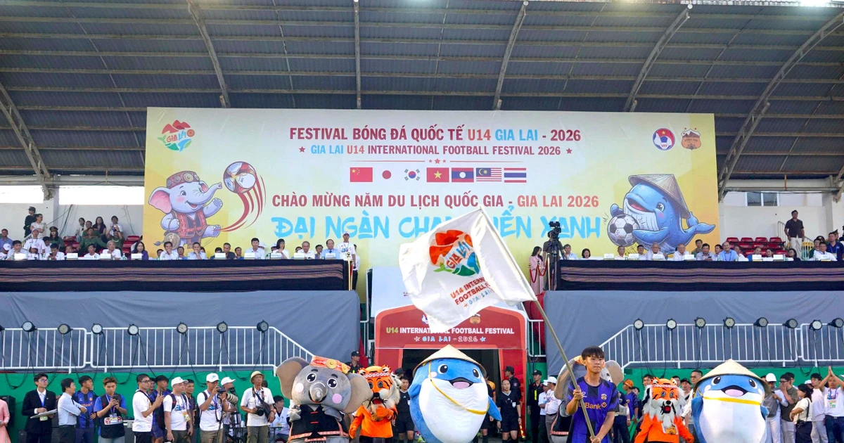 Festival Bóng đá Quốc tế U14 Gia Lai 2026 khai mạc hoành tráng