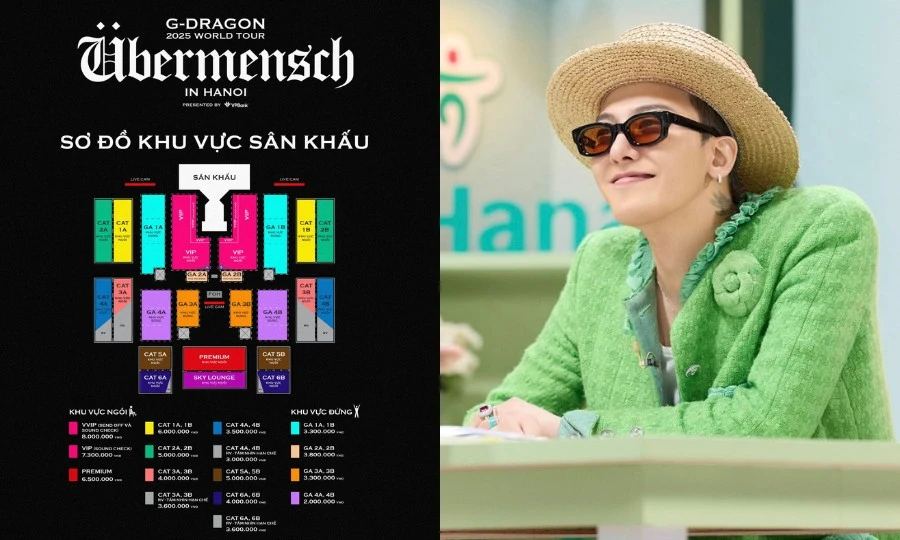 Giá vé, sơ đồ concert G-Dragon ở Ocean City: Vé 8 triệu cạnh tranh gắt, có send-off